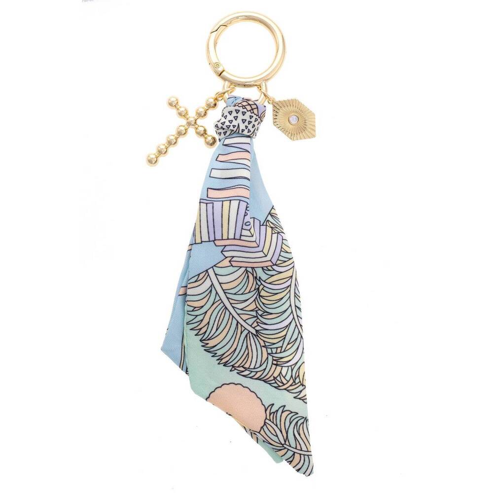 NEW CANVAS STYLE women's louisa beaded cross scarf bag charm in pastel multi